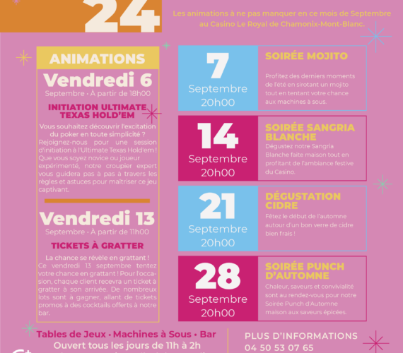 PROGRAMME DES ANIMATIONS • SEPTEMBRE 2024